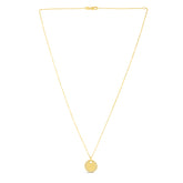 14K Gold Round Diamond Tag Necklace